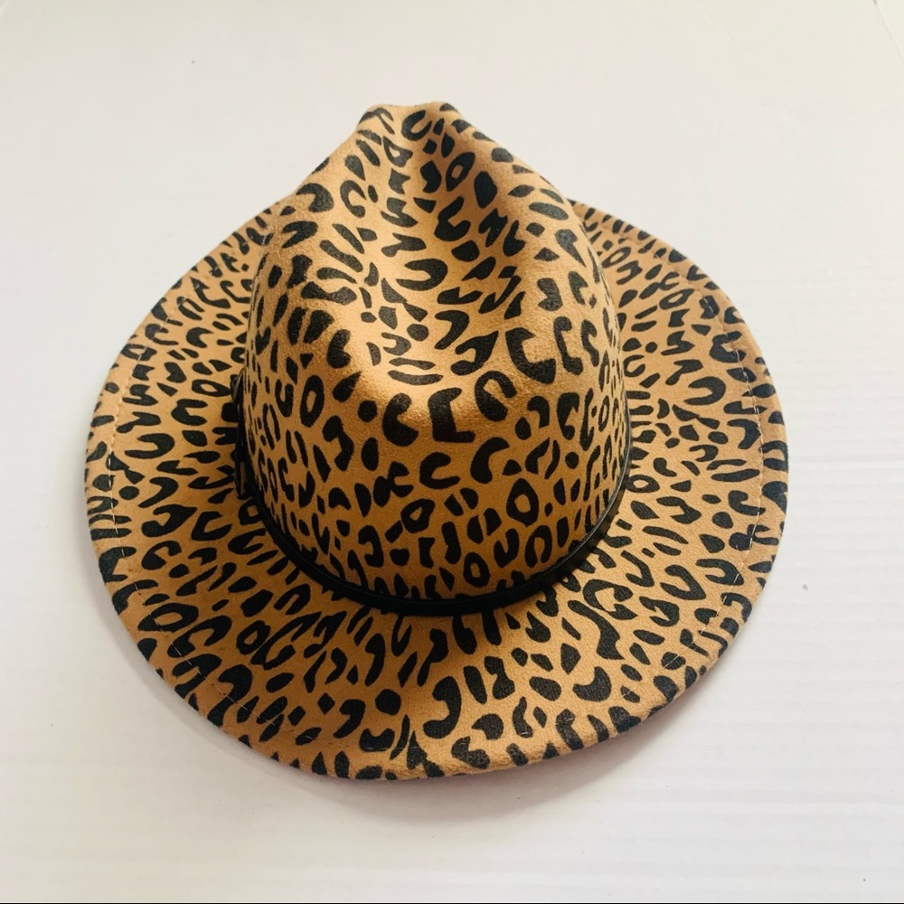 Cheetah Print Wide Brim Hat - Picture 3 of 5